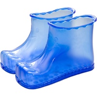 Massage-Fußbad-Schuhe, hohe Fußbad-Massagestiefel, PVC, tragbare Fuß-Spa-Badeschuhe, Fußbad-Eimer, Fußbad-Eimer, Fußwaschbecken, for Durchblutung und Schmerzlinderung/149 (Color : Blue, Size : L 28.