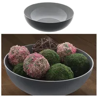 Cepewa Dekoschale │ Ø30cm x H10cm Kunststoff grau schwarz