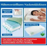 Maximex Visco-Nackenstützkissen, atmungsaktives Stützkissen mit ergonomischer Schaumstoffauflage, höhen- und härteverstellbares Nacken-Stützkissen für erholsamen Schlaf, mit Aloe-Vera