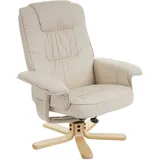 Mendler Relaxsessel Fernsehsessel Sessel ohne Hocker M56 Kunstleder ~ creme