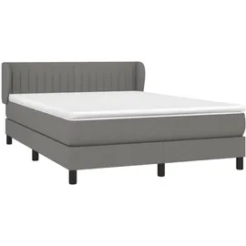 vidaXL Boxspringbett mit Matratze Dunkelgrau 140x200 cm Stoff