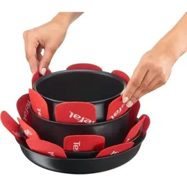 Tefal K22030 Pfannenschoner 4er-Set 4 Teile, rot / weiß (Kochgeschirr)