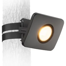 ledscom.de LED Gartenstrahler WEGA mit Gurtbefestigung für außen, Stecker, schwarz, 2361lm, warmweiß