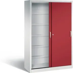 C+P Schiebetürenschrank Acurado, H1950xB1200xT500mm, Front Rubinrot, Korpus Lichtgrau (2050-60)