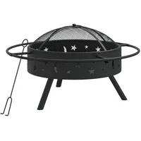 vidaXL Feuerschale Ø 70 cm Schwarz