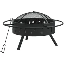 vidaXL Feuerschale Ø 70 cm Schwarz