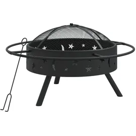 vidaXL Feuerschale Ø 70 cm Schwarz