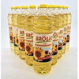 Brölio Sonnenblumenöl, 15er Pack(15 x 1L), raffiniert 100% pflanzlich vegan