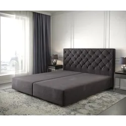 DELIFE Boxspringgestell Dream-Great 180x200 cm Mikrofaser Schwarz, Bettgestelle