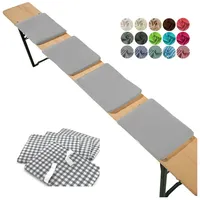 Heimtexland ® Sitzkissen 4er Set Bierbank Polster Auflage Bierzeltgarnitur
