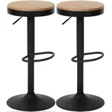 CLP Barhocker 2er Set, Barstuhl Pitas höhenverstellbar mit Holz-Sitzfläche, Tresenstuhl für die Küche, drehbar 130 kg belastbar und stabil