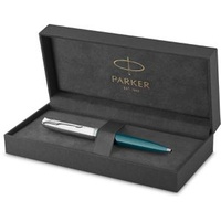 Parker Kugelschreiber 51 Teal Blue C.C., türkis/silber, Edelharz, Schreibfarbe schwarz