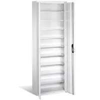 C+P Magazinschrank mit 9 Böden zur Aufnahme von Sichtlagerkästen, H1980xB700xT300mm Front Lichtgrau Korpus Lichtgrau