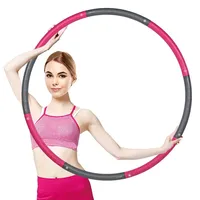 2,3kg Gewicht Hula Hoop Reifen Erwachsene Hullahub Reifen zum Abnehmen Hula Hoop Reifen für fortgeschrittene 8 Teiliger und 100 cm Fitnessgerät für Zuhause Hoola Hoop Fitness (2,3kg Grau-Pink)