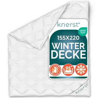 knerst KNERST® Winterbettdecke PolarDream - atmungsaktive und temperaturausgleichende Winterdecke - extra warme Bettdecke 155x220 - Weiß