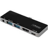 Startech USB-C Digital AV-Multiport-Adapter - USB-C auf 4K 60Hz HDMI 2.0, USB-C Power Delivery 100W Pass-Through, 3-Port USB 3.0 Hub - USB-C Mini Dock - Portable USB Typ-C Travel Dock (DKT30ICHPD)