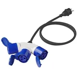 mobilibrico Adapterkabel 150cm von Schuko Stecker nach 3xcee