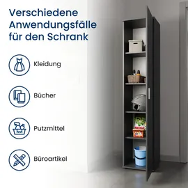 home collective Mehrzweckschrank 40 x 35 x 184 cm Anthrazit