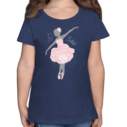 Shirtracer T-Shirt Ballerina – grau/rosa – Kinder Sport Kleidung – Mädchen Kinder T-Shirt ballerina tshirt blau 140 (9/11 Jahre)