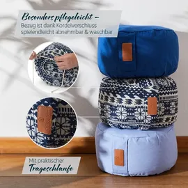 #DoYourYoga Yoga-Kissen Vishnu - gefüllt mit Bio-Dinkelspelz - Rund 30 x 15 cm - Style 1