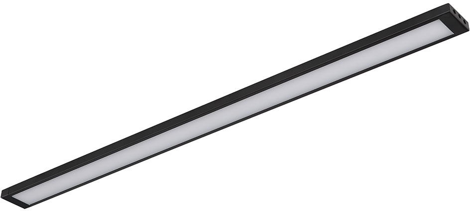 Unterbaulampe LED Unterbauleuchte Deckenlampe Küche schwarz Kabelschalter, Kunststoff opal, 1x LED 5 W 330 lmwarmweiß, LxBxH 50x3x1 cm