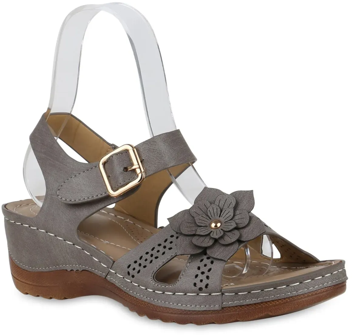 Damen Komfort Sandalen in Khaki