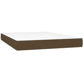 vidaXL Boxspringbett mit Matratze Dunkelbraun 140x200 cm Stoff1389635