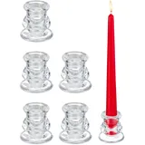 Relaxdays Stabkerzenhalter 6er Set Glas Transparent