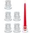 Relaxdays Stabkerzenhalter 6er Set Glas Transparent