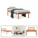 The Living Store Seniorenbett Wachsbraun 90x200 cm Massivholz Kiefer - Braun