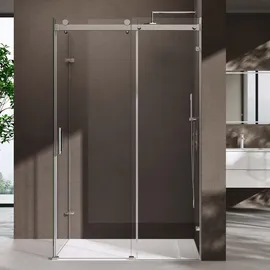 SoGood doporro Eck-duschkabine Eckdusche 80x110x195cm Duschabtrennung mit Schiebetür ESG-Sicherheitsglas Klarglas 4-punktbefestigung inkl.... Beidseitiger Easy-clean-beschichtung