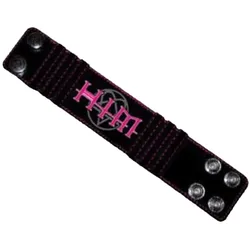HIM Armband Rockband mit Logo-Schriftzug Fan-Artikel Arm-Schmuck WB979445HIM Schwarz - M/L