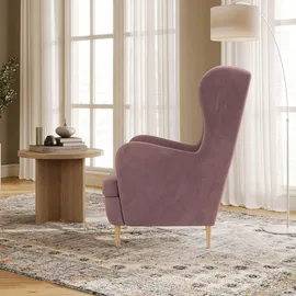 vidaXL Ohrensessel Rosa Samt 64 x 96 x 90 cm Rosa