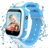 Smartwatch Kinder, 4G Wasserdicht GPS Uhr Kinder Smartwatch mit GPS mit SIM, Kinderuhr mit Videoanruf Voice Chat SOS Anrufen Kamera Schulmodus Spiele Wecker Handy, Geschenke für Mädchen Jungen