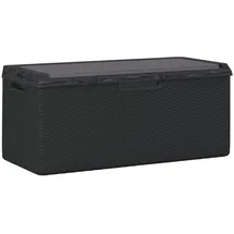 vidaXL Gartentruhe mit Sitzkissen Anthrazit 350 L PP