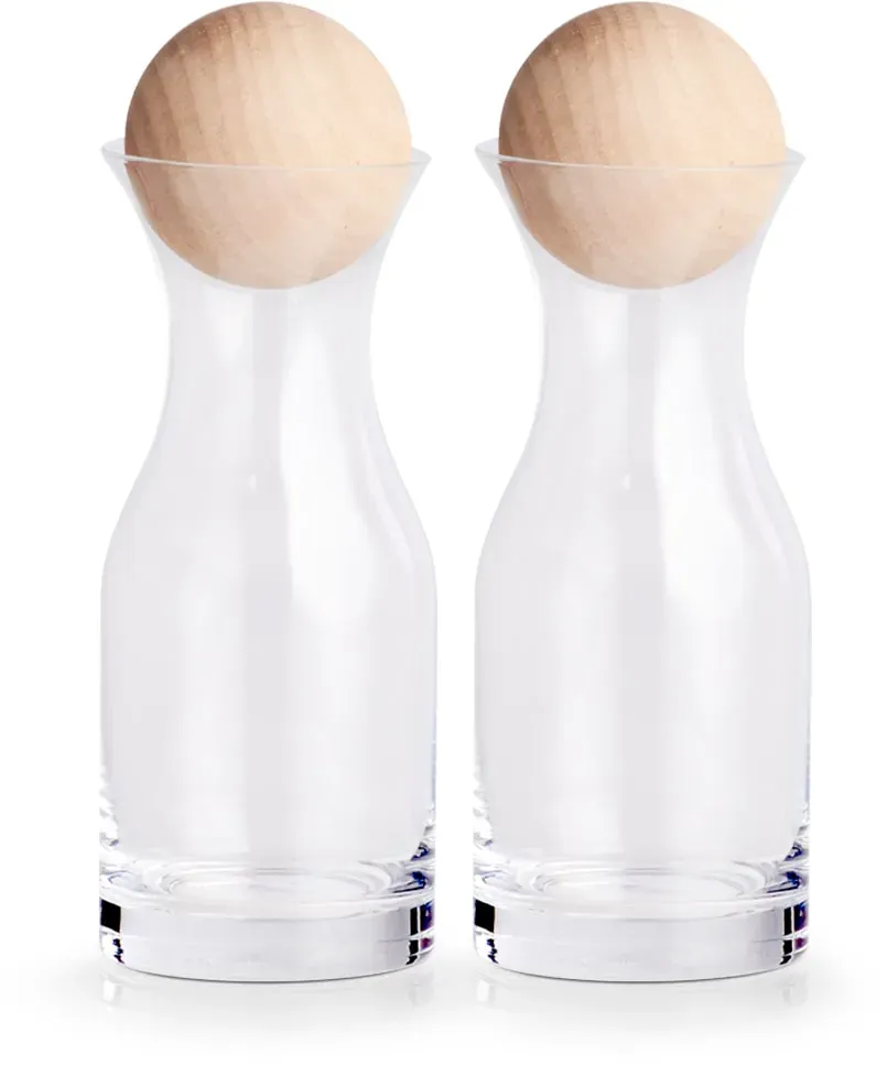 Karaffe ZELLER PRESENT, braun (holzfarben), H:18,5cm Ø:6,5cm, Glas, Karaffen, Karaffe, Glas, Höhe 18,5 cm, Inhalt 250 ml