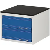 tecwerk Schubladenschrank BK 650 H460xB580xT650mm lichtgrau/blau 2Schubl.Einfach.TECWERK