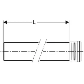 Geberit Rohr 390100141 DN 40, 150 mm, mit Muffe, schalloptimiert