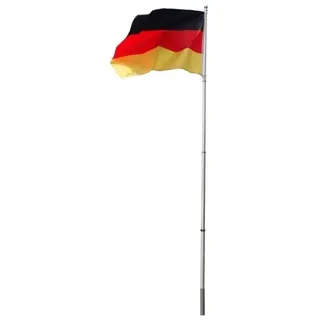 Lex Fahnenmast Alu Teleskopfahnenmast inkl. Deutschlandflagge Flaggenmast Stange 4m