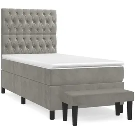 vidaXL Boxspringbett 100 x 200 cm Hellgrau