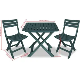 vidaXL Bistroset 3-tlg. grün klappbar 43582