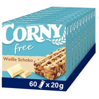 Müsliriegel Corny free Weiße Schoko, ohne Zuckerzusatz, 67 kcal pro Riegel, 60x20g