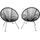 Tectake 2er Set Gartenstuhl 70,5 x 69 x 78 cm schwarz