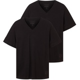 TOM TAILOR T-Shirt mit V-Ausschnitt aus Baumwolle, 29999-Black, L