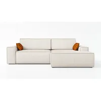 Mebloland Ecksofa TOR mit Schlaffunktion. Farbe: Cream. - Beige
