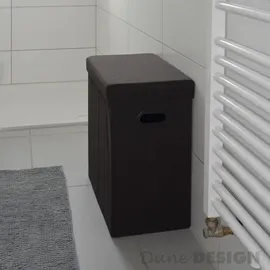 Dune Design Faltbarer Wäschekorb 70L Wäschetruhe mit Deckel Wäschebox Wäschesammler Leinen