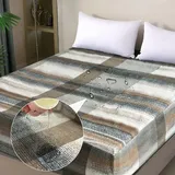 Wasserdichter Matratzenschoner 180x200cm Spannbettlaken, Wasserdichter und Atmungsaktive Matratzenbezug, Inkontinenzauflage,Nässeschutz Bettlaken Spannbetttücher,für alle Jahreszeiten-Gestreif