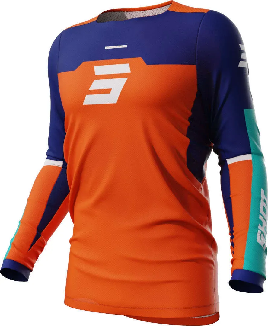 Shot Contact Iron Motocross Jersey, blau-orange, Größe L für Männer