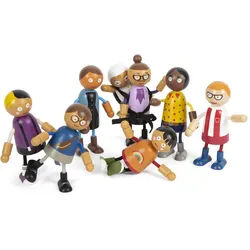 small foot Biegepuppen-Familie mit Baby - mehrfarbig