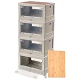 Xcase 4er-Set Camping-Aufbewahrungsboxen, falt- & stapelbar, MDF-Ablage, 55l